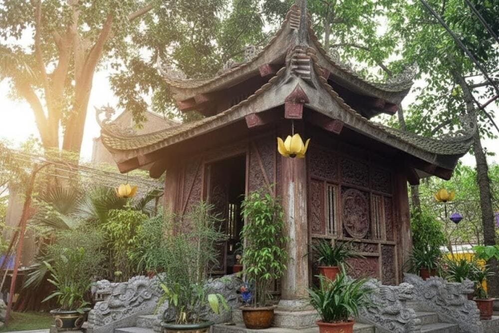 Ch&ugrave;a được x&acirc;y dựng ho&agrave;n to&agrave;n bằng gỗ